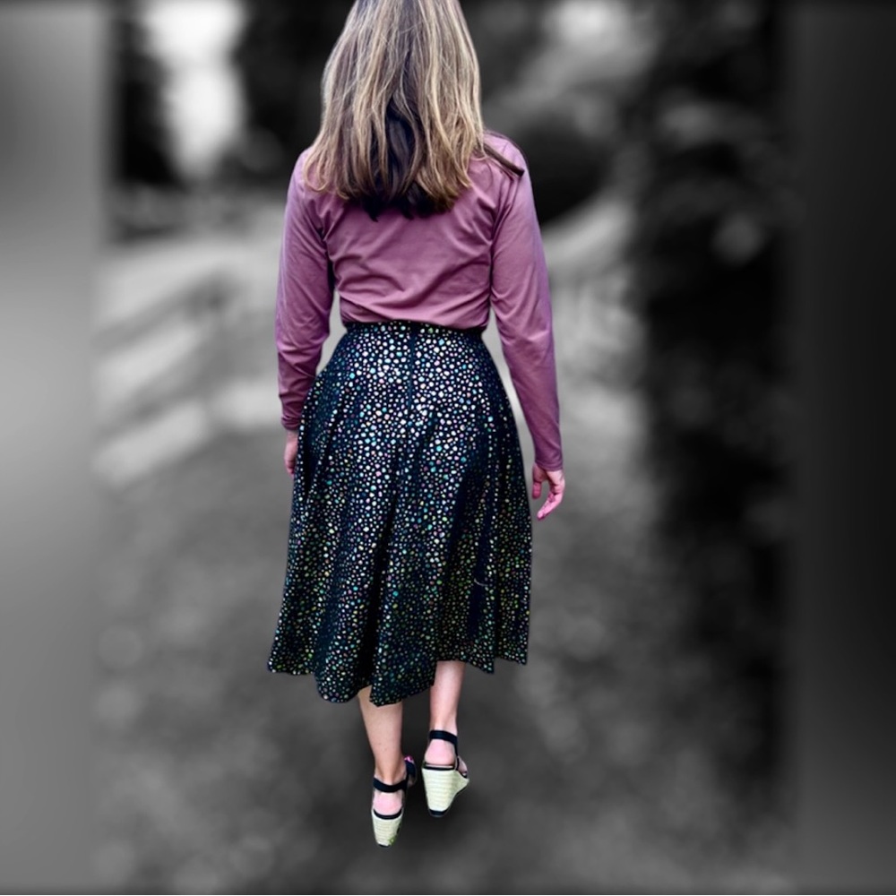 - Metallic Multicolor Motley Dot Circle Skirt! Amazing!